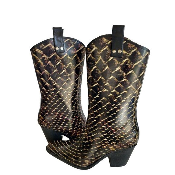 Just 4 Kick Womens Snakeskin Pattern Western Boots Size 6 - Picture 8 of 10